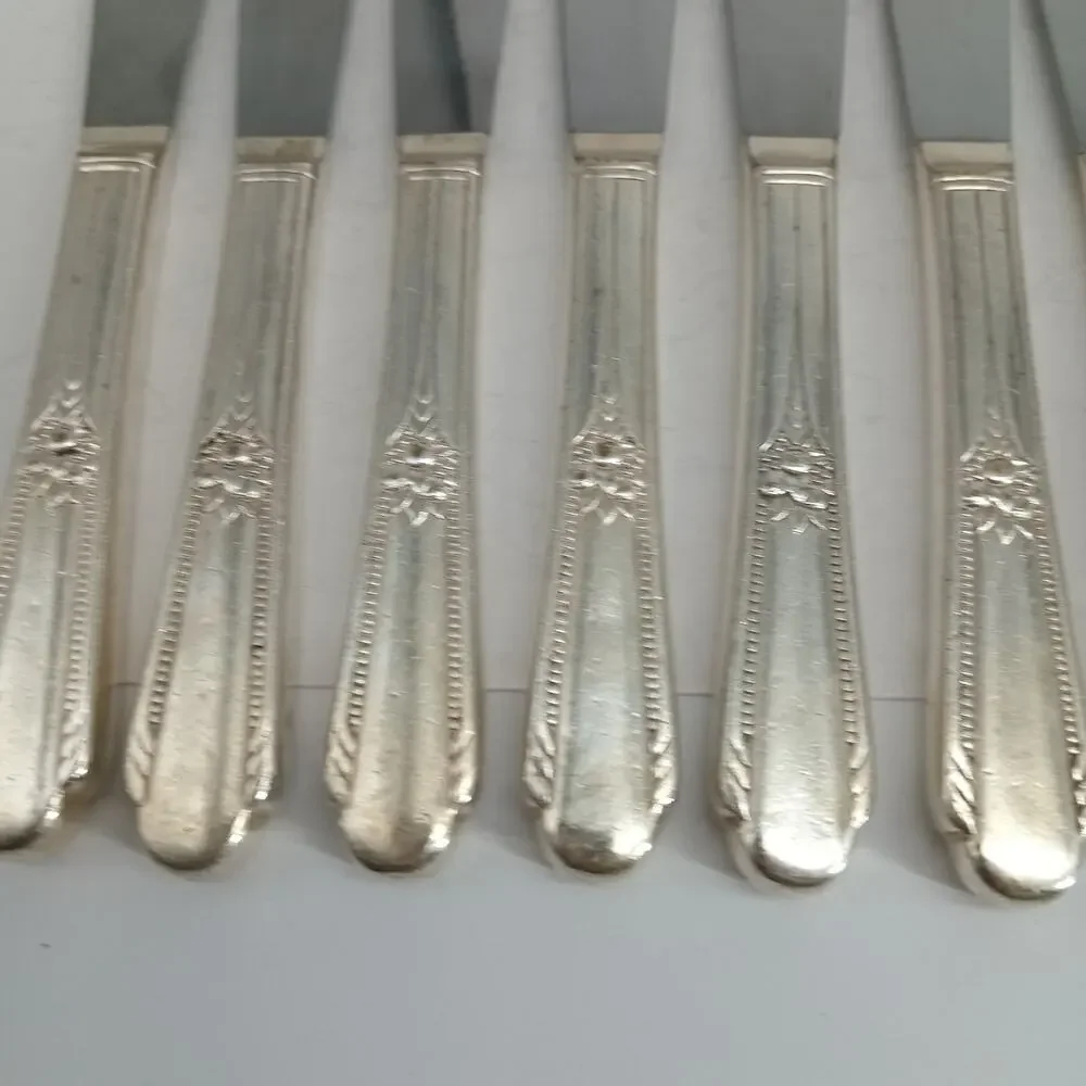8X BK Wm Rogers 1937 Memory Hiawatha Butter Knives Silverplate Flatware